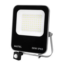 Proyector LED 50W Aluminio Negro/Gris con Sensor de Movimiento y Chip Samsung – IP65 – 6400K – 40.000 horas