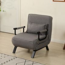 Westwood Sofa Bed 4-in-1 Convertible Recliner Chair Sleeper Lounger Folding Guest Bed 6-position Fsb14 Grey