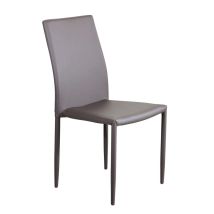 Homeness - Chaise Interne Empilable Avec Une Structure En Acier Recouverte De Peau De Peau Claire Saddlebrown - Saddlebrown