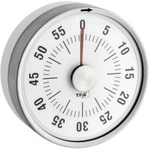 Timer da Cucina Puck – TFA – Bianco – 60 min – Analogico – Ø 79 mm – Fissaggio magnetico