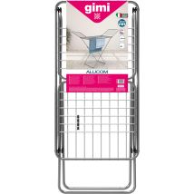 Tendedero de pie Alucom X Legs – 20 m de espacio de tendido – Estructura de acero plegable – Varillas de aluminio grueso