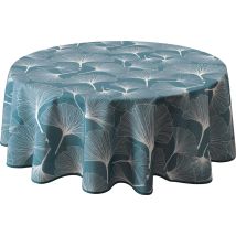 Le Linge De Jules - Biloba - Tovaglia Antimacchia, Rotonda, 160 Cm, Colore: Blu