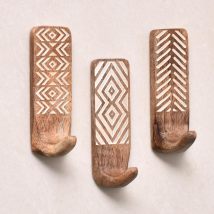 Bebusingoto - Ganchos De Pared De Madera Resistentes A Los Daños (paquete De 3) - Ganchos Adhesivos - Ganchos Decorativos Con Forma De Llave Bohemia 