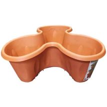 AC-DECO – Vaso Trifoglio BAMA – Color terracota – Jarrón apilable – Capacidad 6 litros – Resistente a cambios de temperatura