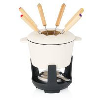 Set Di Bbq Toro Per Fonduta In Ghisa Per 6 Persone, 1 L, Smaltato, Con Bruciatore E Forchette