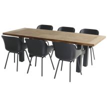 Ensemble Hartman Table Sophie Yasmani 240 - Alu Anthracite + 6 Chaises Sophie Rondo Elegance - Anthracite