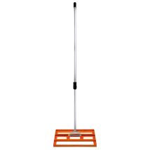 Livellatrice 50cm X 32cm Rastrello Livellatore Leggero Acciaio Zincato Alluminio Arancione 1,2 - 1,9m Manico Estensibile Facile Impugnatura Attrezzo 