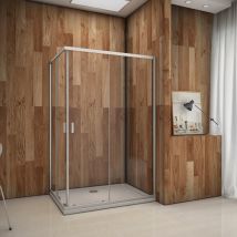 Mampara De Ducha, Apertura Central, Puertas Correderas 90x70x185cm
