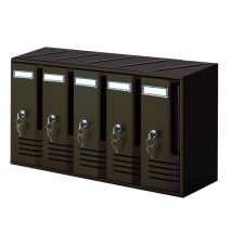 Tuttacasa - Miteigentum Mailbox Mod. Gusseisenfarbener Aluminiumwürfel Mit 5 Plätzen