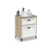 Ptarch - Mueble Sin Lavabo Toscana En Acabado Color Cambrian/blanco, 80cm(alto) 61cm(ancho) 47cm(largo)