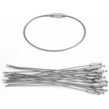 Portachiavi In ​​filo Metallico, Portachiavi Con Cavo In Acciaio Inossidabile, Anelli Con Cavi Ad Anello Con Guarnizioni, 20 Pezzi
