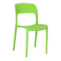 Silla Flexible De Plástico, Verde Claro, Apilable.