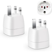 Adaptateur Prise Anglaise, Adaptateur De Voyage France Vers Uk, Adaptateur De Prise, Adaptateur Type G (2pcs)