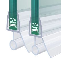 S'Afielina Joint De Douche 2 Pièces 60cm Pour Verre De 7-8mm - Joint De Remplacement Déflecteur D'Eau Anti-vague Pour Cabine De Douche Salle De Bain