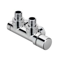 Zubehör - Eckarmatur Set P, 1/2, Mit Bedienkopf Rechts, Zulauf Rechts, Abstand 50 Mm, Chrom 839058 - Zehnder