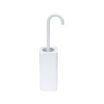 Brosse WC – Porte-balai Baston céramique / silicone blanc – Lieu de pose, fixation, Matières
