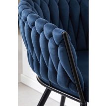 Sillas Comedor - Silla Widny Black Terciopelo - Azul
