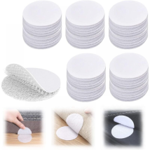 Round Scratch Sticker Self-adhesive Hooks And Loops 50 Pcs Double-sided Adhesive Scratch Sticker For Car, Home, Walls, Floor, Extra Strong, No 