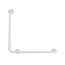 Barra Disabili Ad Angolo Maniglione 600x600 Acciaio Inox Bianco Nofer 15060.w