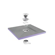 Jackon Duschwanne Zum Verfliesen Aqua Mittig 900x900x40mm Waagerechter Siphon Als Geschenk (4512087 + 4512007)