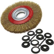 Spazzola Circolare In Acciaio Per La Pulizia Di Smerigliatrici Da Banco, Diametro 125 Mm/150 Mm/200 Mm, 150 Mm, Di Debuns