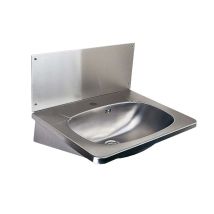 Edelstahl - Waschtische - Waschtisch Mit Überlauf 595x445 Mm, Mit Hahnloch, Edelstahl Slun 02 - Sanela