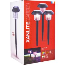 Baliza Solar Led Ip44 Rgb 3 Unidades - Xanlite