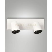 Fabas Luce Lighting - Modo Spot Bianco 2 Luci Alluminio Spazzolato Orientabile Attacco Gu10 Ip20