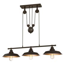 Westinghouse Lighting, 6332540 Lampada A Sospensione Per Interni A 3 Luci Island Pulley, Bronzata Ad Olio