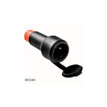 Presa Gp1 Rossa Con Pressacavo Ip54 2p+z 16a/250v Con Collarino In Gomma Nero Xf2165