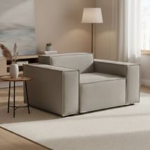 Talamo Italia Lounge-sessel Cristiana, Lounge-sessel, 100% Made In Italy, Relaxsessel Aus Gepolstertem Stoff, Cm 160x95h70, Turteltaube