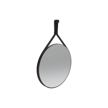 Specchio Tondo Ø60 Mm Con Fascia Nera In Ecopelle Ercos Bespeptond0060 Specchio