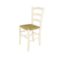 Tommychairs - Sedia Modello Venice Per Cucina Bar E Sala Da Pranzo, Robusta Struttura In Legno Di Faggio Verniciata In Anilina Bianca E Seduta In 