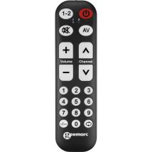 Telecomando Universale TV-10 Nero – Geemarc – 18 Tasti – Dimensioni 4.5x16.5x1.5 cm – 2 Dispositivi – Batterie AAA non incluse