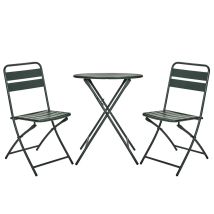 [gebraucht] B-ware House Doctor Bistroset Sitzgruppe Gartenmöbel Grün Metall Dreiteilig Outdoor