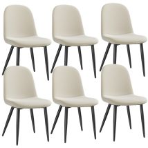 Lot De 4 Chaises Salle À Manger Havenlyhome, Lin, Dossier Ergonomique, Pied Métal, Pour Salon, Cuisine, Chambre À Coucher, Beige