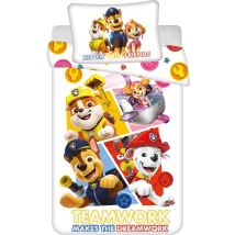 No-name Set Di Biancheria Paw Patrol Bianco 135x100 Cm In Cotone