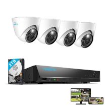 12mp Kit Di Videosorveglianza 4x Telecamera Ip Poe Cupola E Nvr Da 2tb Da 8ch, Rilevamento Persone/veicoli, Visione Notturna Da 30 M Con Audio,rlk8-
