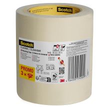Scotch Nastro Coprente Classico, Promo Pack - 3 Rotoli Da 36 Mm X 50 M, Per Pittura E Decorazione Interna, 70% Pefc