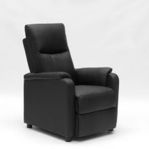 Poltrona Relax Reclinabile Con Poggiapiedi In Similpelle Giulia - Nero