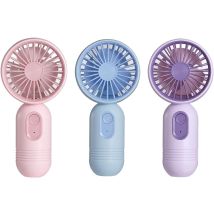Linghhang - Ventilador Portátil De 3 Piezas, Funciona Con Pilas, Pequeño Ventilador De Mano, 3 Velocidades De Viento, Adecuado Para Viajes, Oficina Y 