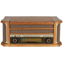 Hif2002 Chaîne Stéréo Rétro Fm, Cd, Cassette, Lecteur De Disque, Usb, Boîtier En Bois Véritable, Fonction Enr - Reflexion