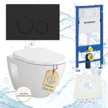 Geberit Vorwandelement Vento Wc Spülrandlos Betätigungsplatte Schwarz Matt Komplettset