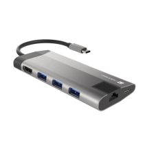 Natec Fowler Plus Usb-hub-dockingstation Mit Mehreren Anschlüssen: Usb-c Pd, 3x Usb 3.0, Hdmi 4k, Rj45, Usb-c, Sd, Micro-sd
