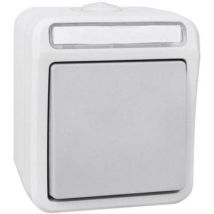 Peranova 102447 Interruttore Per Ambienti Umidi Commutatore Pera Grigio Chiaro, Grigio Scuro 1 Pz.
