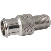 Spina F-Quick su presa F – Adattatore dritto 90 dB – Argento – 75 Ω