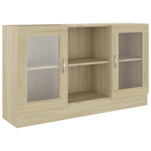 Gbly - Vitrinenschrank Sonoma-eiche 120x30,5x70 Cm Holzwerkstoff