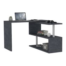 Scrivania Dascagn, Scrittoio Angolare Porta Pc, Tavolo Multiuso Per Ufficio, Scrivania Salvaspazio Multiposizione, 100% Made In Italy, Cm 120x50h75, 