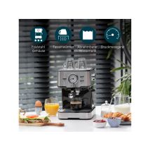 Siebträger Espressomaschine Mit Milchaufschäumer 2 Tassen - Auch Für Kapseln
