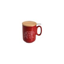 Tisanière Origami Ours Rouge Tisanière Céramique 45cl Motif Ours Origami - Table Et Cook